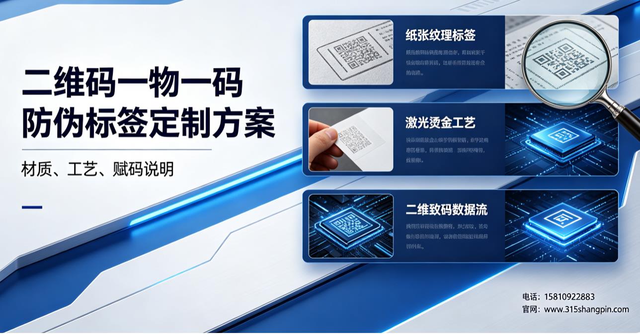 二维码一物一码防伪标签定制方案｜材质、工艺、赋码说明
