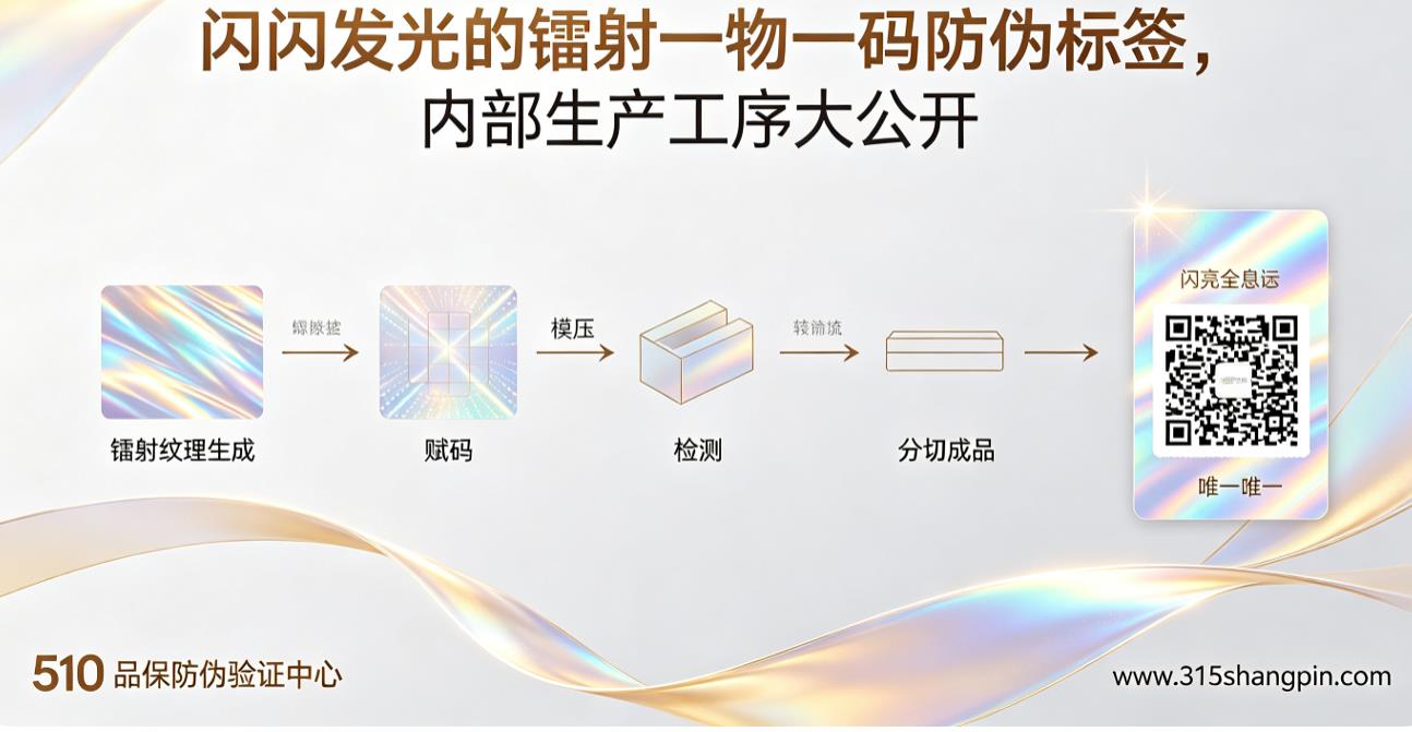 闪闪发光的镭射一物一码防伪标签，内部生产工序大公开