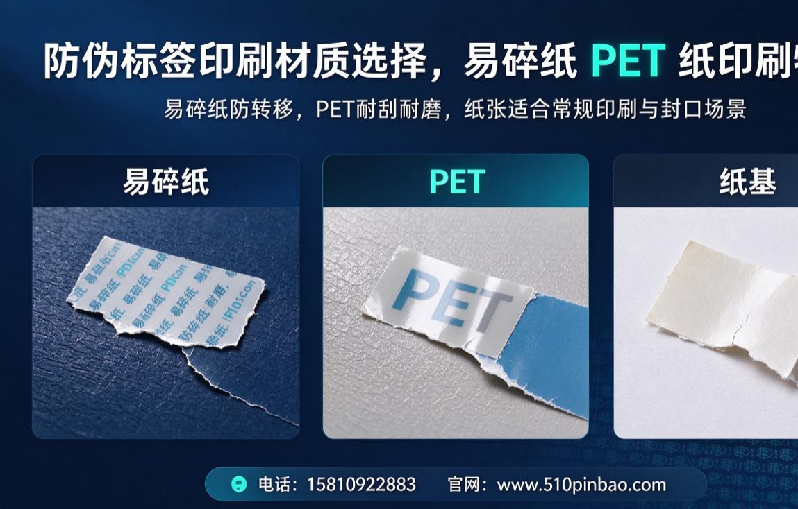 防伪标签印刷材质选择，易碎纸PET纸印刷特点