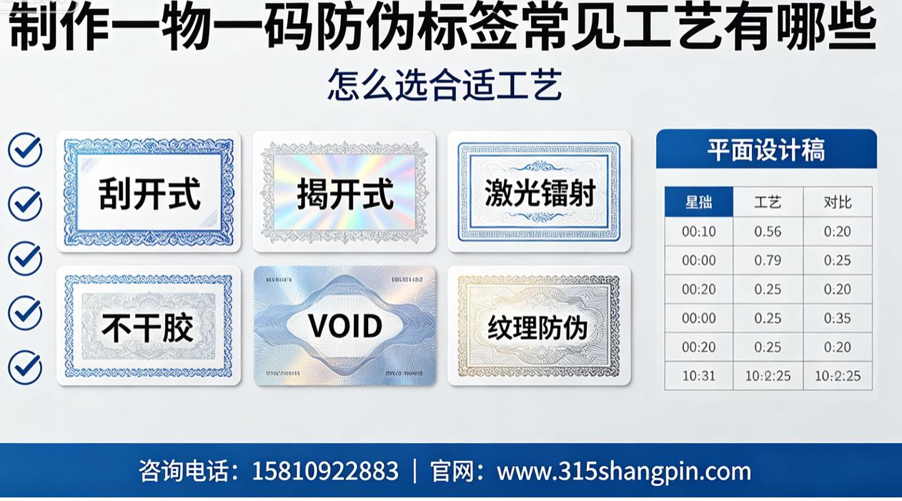 制作一物一码防伪标签常见工艺有哪些，怎么选合适工艺