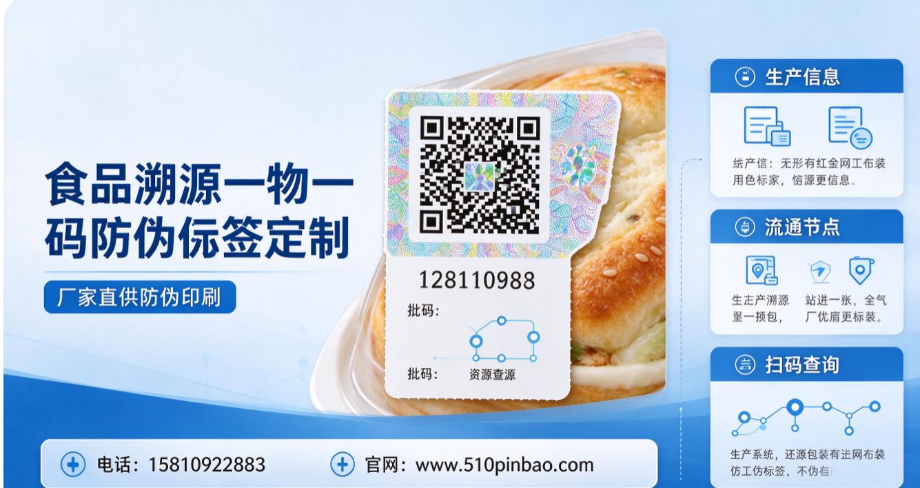 食品溯源一物一码防伪标签定制，厂家直供防伪印刷