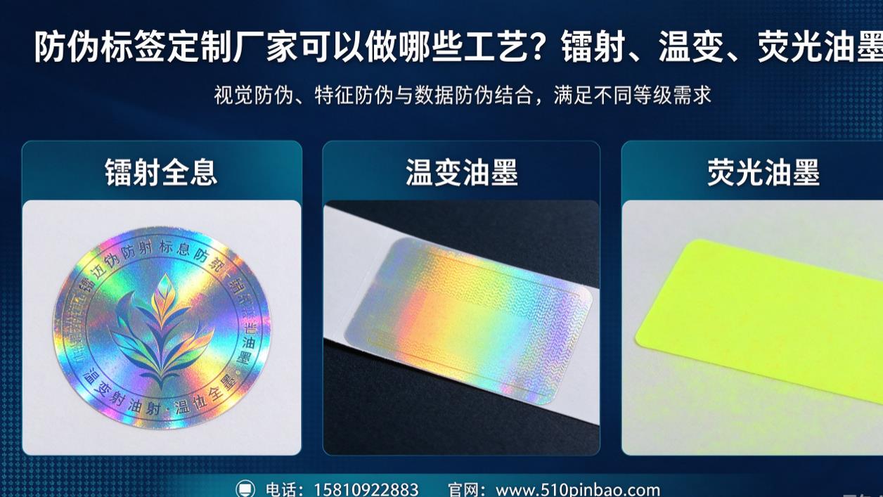 防伪标签定制厂家可以做哪些工艺？镭射、温变、荧光油墨