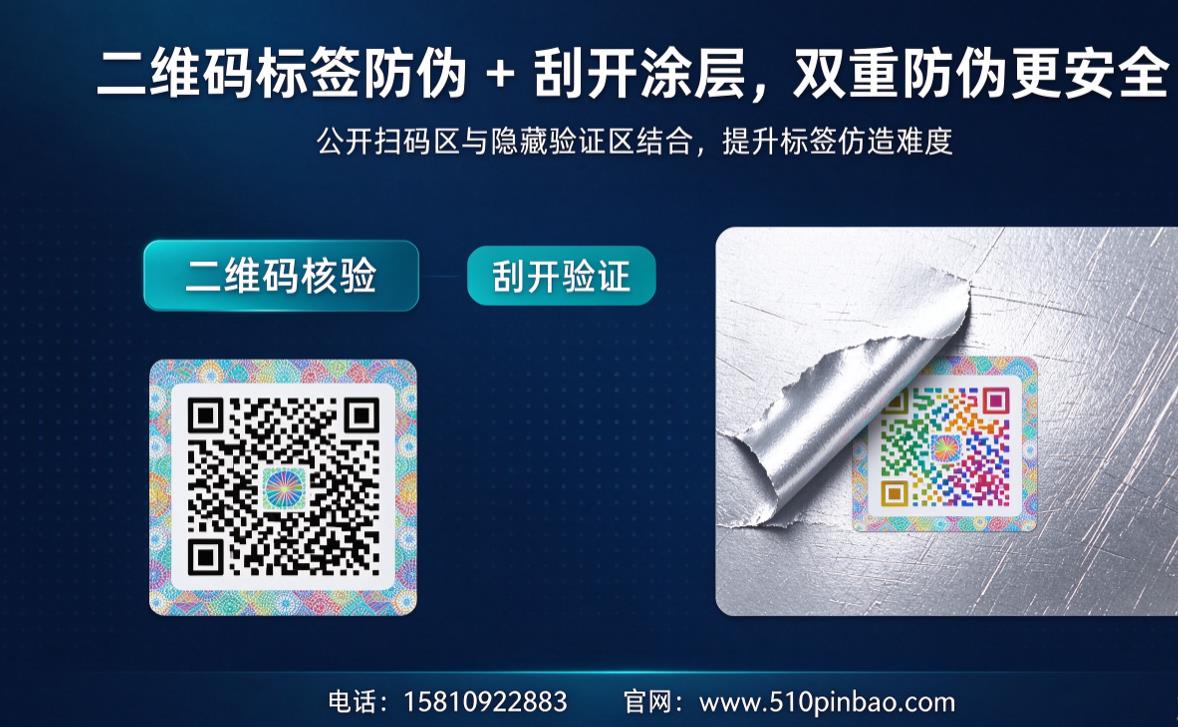 二维码标签防伪+刮开涂层，双重防伪更安全