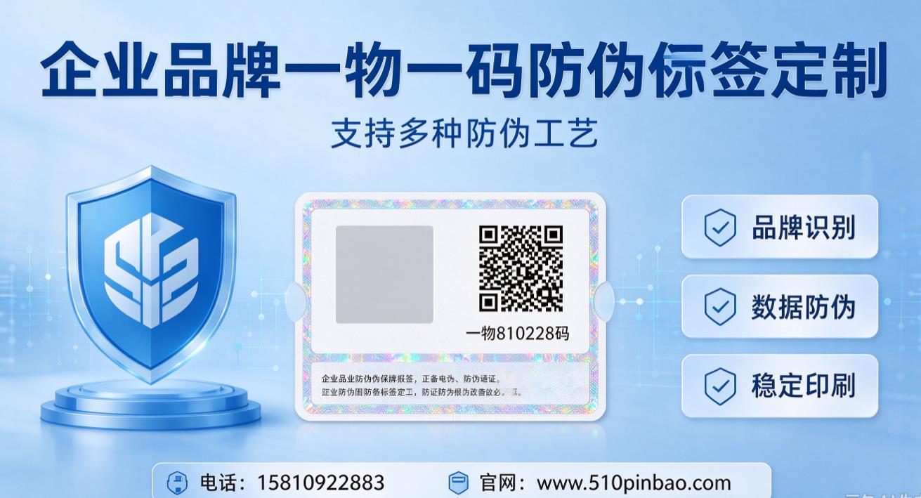 企业品牌一物一码防伪标签定制，支持多种防伪工艺
