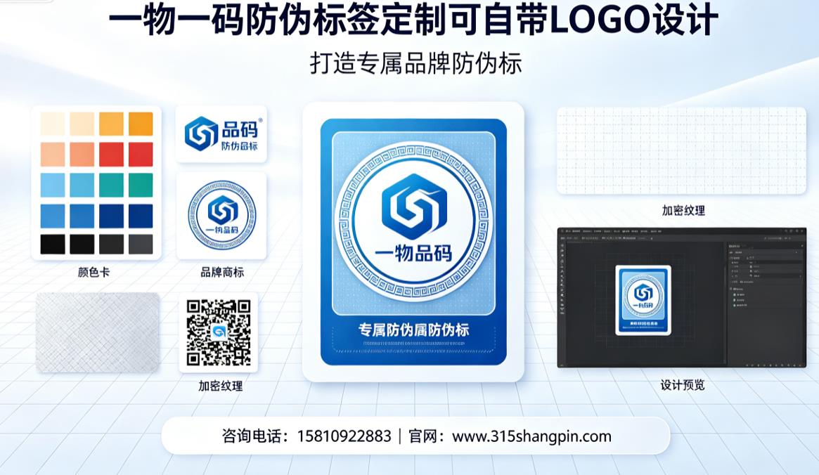 一物一码防伪标签定制可自带LOGO设计，打造专属品牌防伪标