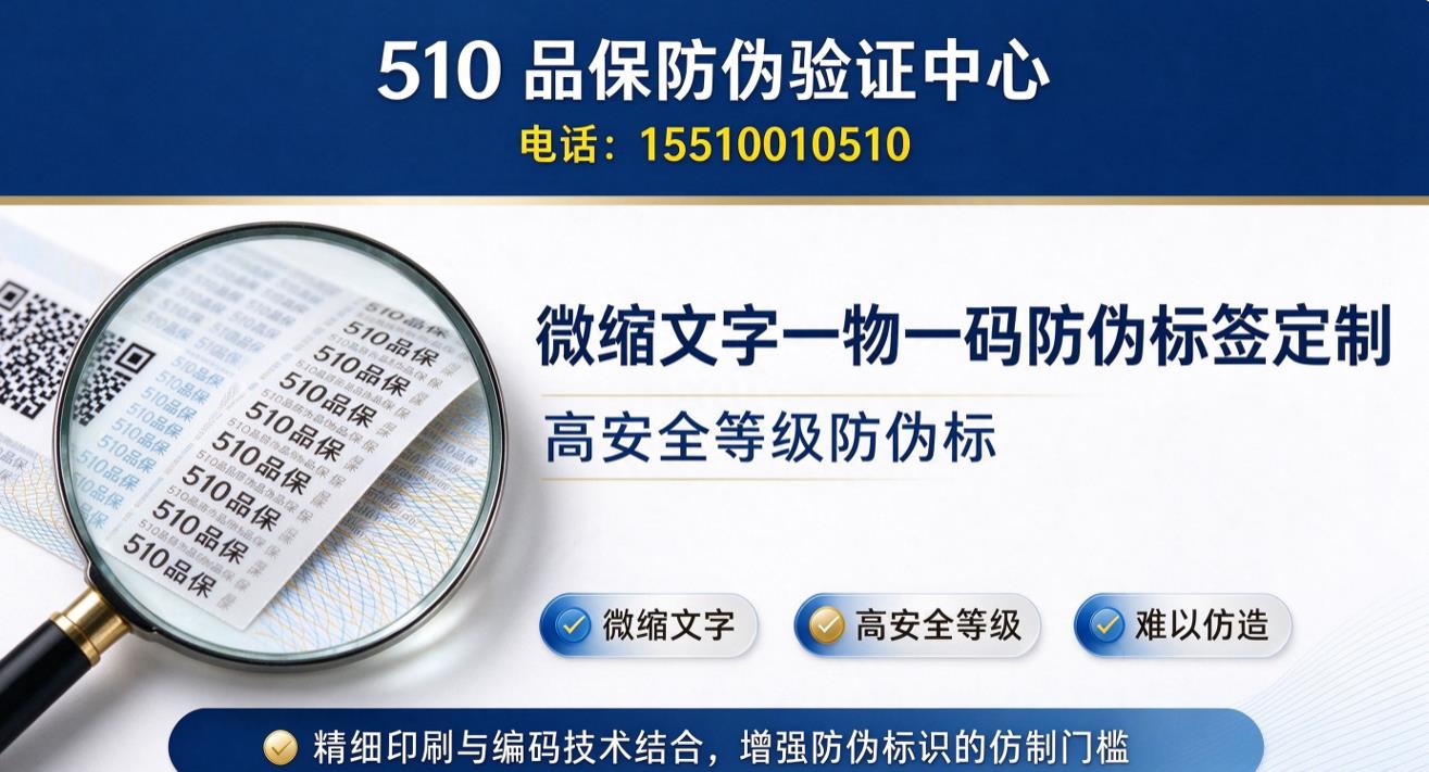 微缩文字一物一码防伪标签定制，高安全等级防伪标