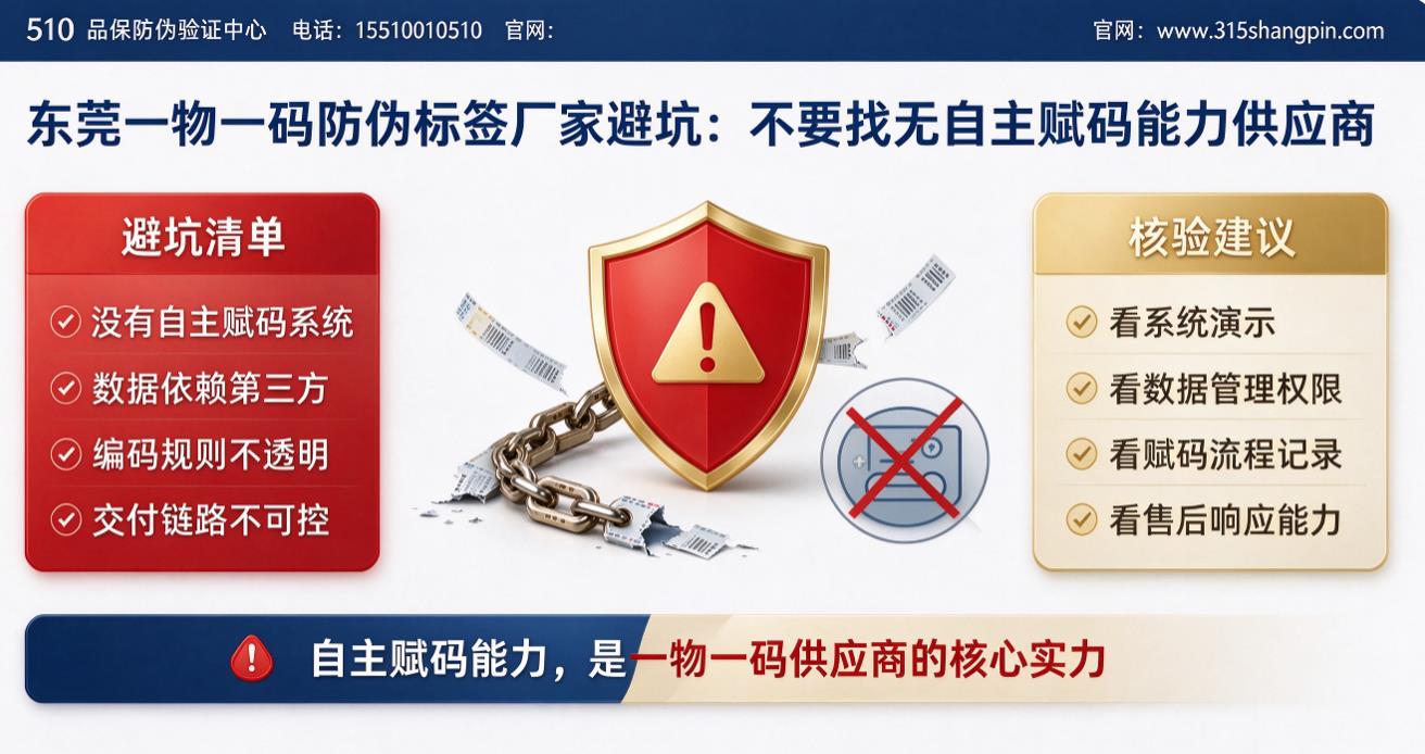 东莞一物一码防伪标签厂家避坑：不要找无自主赋码能力供应商