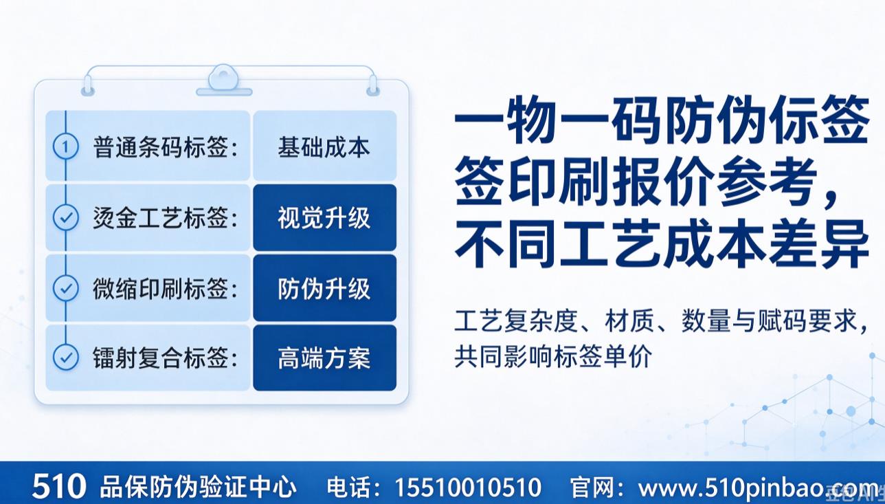 一物一码防伪标签印刷报价参考，不同工艺成本差异